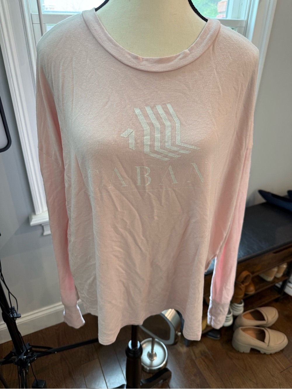 The Laundry Room Light Pink Viscose Long  Sleeve Tee with Seaside Logo